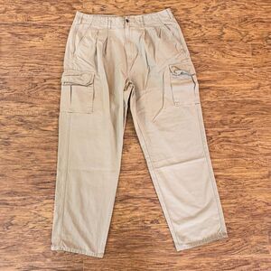 Eddie Bauer Khaki Cotton Cargo Pants 38x32